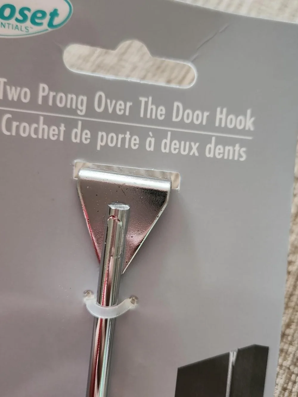 Two-Prong Over-the-Door Hook - Silver